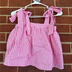 Charming Pink Striped Kids Blouse with Bows